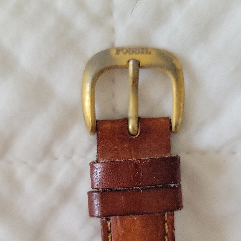Brown Leather Strap Watch with Gold Accents - Picture 3 of 4